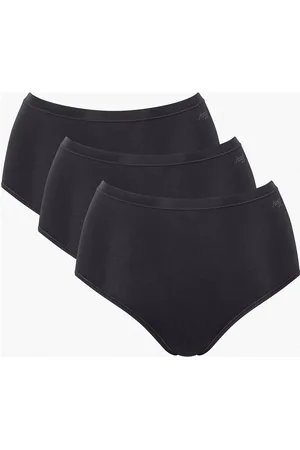 Sloggi Go Daily Cotton Highwaist 3P Alushousut Brief Tangat Black