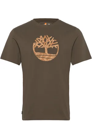 Timberland Camo Tree Logo Short Sleeve Tee Tops T-shirts Short-sleeved Khaki Green