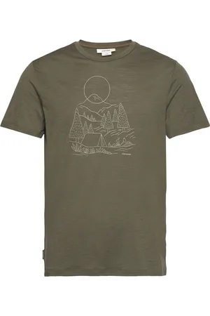 Icebreaker M Mer 150 Tech Lite Iii Ss Tee Sunset Ca Sport T-shirts Short-sleeved Khaki Green
