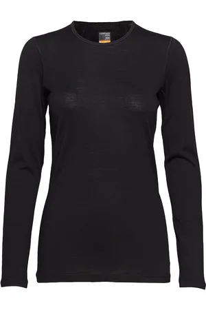 Icebreaker Women Merino 200 Oasis Ls Crewe Tops Base Layer Tops Black
