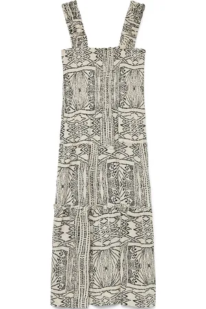 VERO MODA Vmmenny Sl Smock Calf Dress Wvn Ga Polvipituinen Mekko Beige