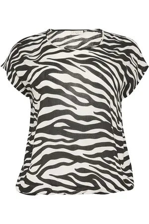 Kaffe Kcami Stanley Printed Tops Blouses Short-sleeved Black