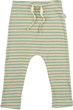 Petit Piao Pants Modal Striped Bottoms Leggings Green