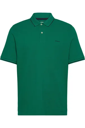 GANT Tipping Ss Pique Polo Tops Polos Short-sleeved Green