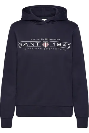 GANT Reg Shield Hoodie Tops Sweat-shirts & Hoodies Hoodies Navy