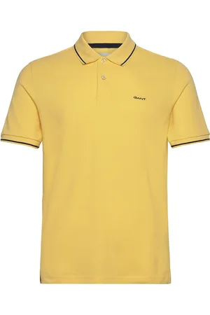 GANT Tipping Ss Pique Polo Tops Polos Short-sleeved Yellow