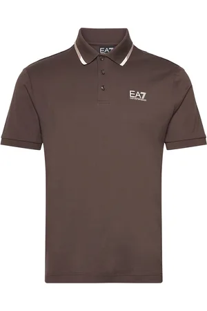 EA7 Polo Shirt Tops Polos Short-sleeved Brown