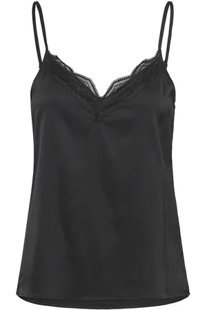 Rosemunde Rhjasmine Sl Night Strap Top Toppi Black