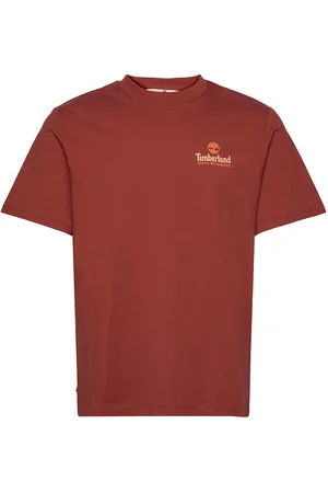Timberland Illustrated Tree Logo Back Graphic Tee Tops T-shirts Short-sleeved Burgundy