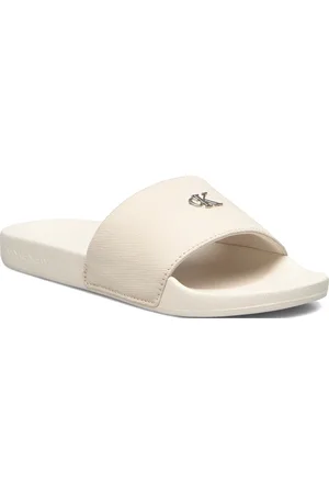 Calvin Klein Slide Monogram Hardware Shoes Summer Shoes Sandals Pool Sliders Cream