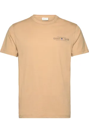 GANT Printed Graphic Ss T-Shirt Tops T-shirts Short-sleeved Beige