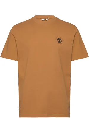 Timberland Washed Boot Lab Back Graphic Tee Tops T-shirts Short-sleeved Brown