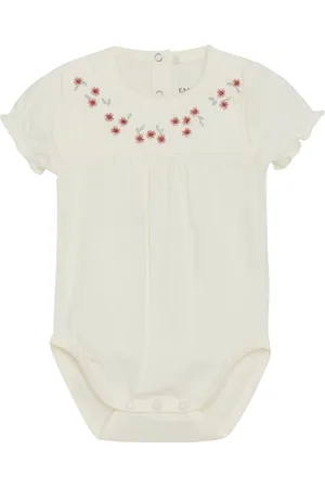 EN FANT Body Ss Embroidery Bodies Short-sleeved White