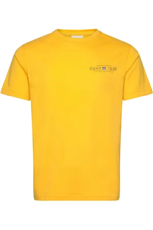 GANT Printed Graphic Ss T-Shirt Tops T-shirts Short-sleeved Yellow