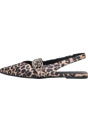 ONLY Onlaura-5 Leo Slingback Buckle Ballerina Shoes Slingbacks Flat Slingbacks Brown