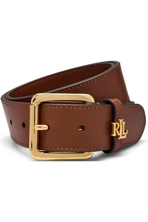 Ralph Lauren Logo-Keeper Leather Belt Vyö Brown