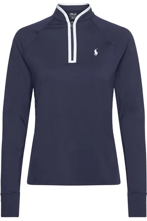 Ralph Lauren Stretch Jersey Quarter-Zip Tops Sweat-shirts & Hoodies Fleeces & Midlayers Navy