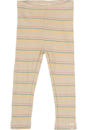 Petit Piao Legging Modal Multi Striped Bottoms Leggings Beige