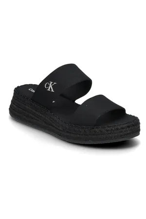 Calvin Klein Sporty Rope Mg Lth Webbing Shoes Summer Shoes Platform Sandals Black