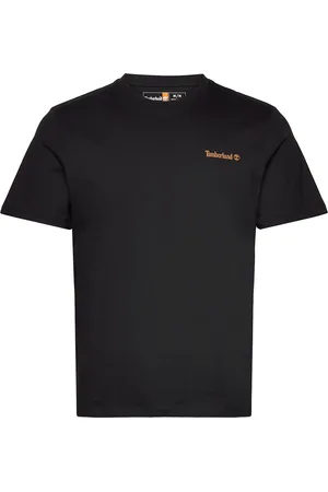 Timberland Small Linear Logo Print Tee Designers T-shirts Short-sleeved Black