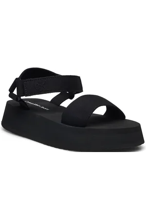 Calvin Klein Sandal Velcro Webbing Mg Matalapohjaiset Sandaalit Black