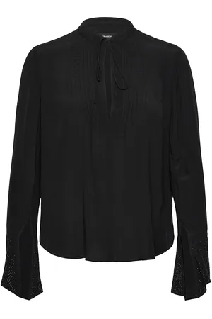 Zadig & Voltaire Taika Soft Strass Tops Blouses Long-sleeved Black