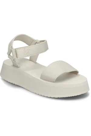 Calvin Klein Sandal Velcro Webbing Mg Matalapohjaiset Sandaalit White
