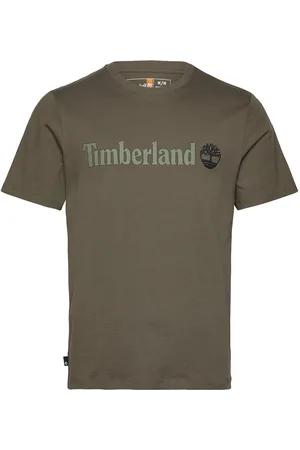 Timberland Linear Logo Short Sleeve Tee Designers T-shirts Short-sleeved Khaki Green