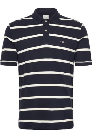 GANT Striped Polo Designers Polos Short-sleeved Navy