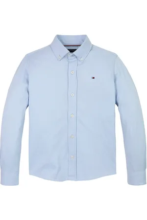 Tommy Hilfiger Pique Regular Shirt Ls Tops Shirts Long-sleeved Shirts Blue