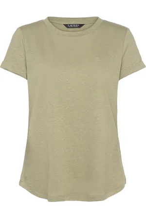 Ralph Lauren Linen-Blend Jersey Short-Sleeve Tee Tops T-shirts & Tops Short-sleeved Green
