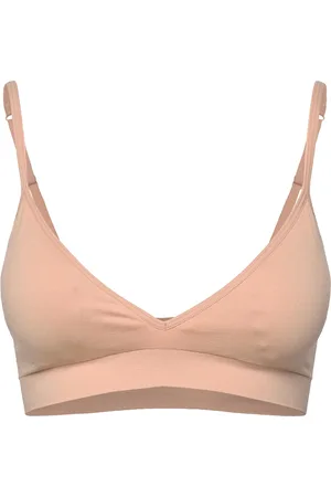 Lindex Bra Seamless Top Deep V Lingerie Bras & Tops Soft Bras Beige