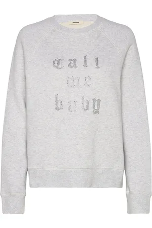 Zadig & Voltaire Upper Mo Call Me Baby Strass Designers Sweat-shirts & Hoodies Sweat-shirts Grey