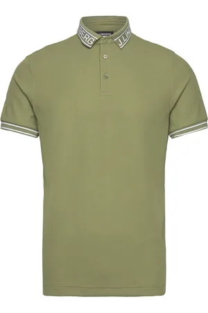 J Lindeberg Austin Polo Sport Men Sport Clothing Sport Tops Sport Polos Sport Short-sleeved Polos Khaki Green