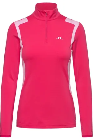 J Lindeberg Mae Quarter Zip Mid Layer Sport Women Sport Clothing Sport Fleeces & Midlayers Pink