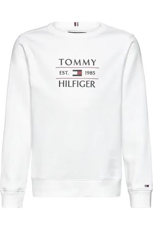 Tommy Hilfiger Tommy Flag Hilfiger Sweatshirt Tops Sweat-shirts & Hoodies Sweat-shirts White