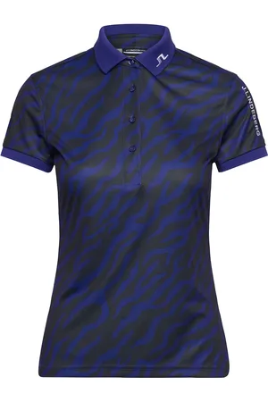 J Lindeberg Tour Tech Print Polo Sport Women Sport Clothing Sports Tops & T-shirts Sport Polos Navy