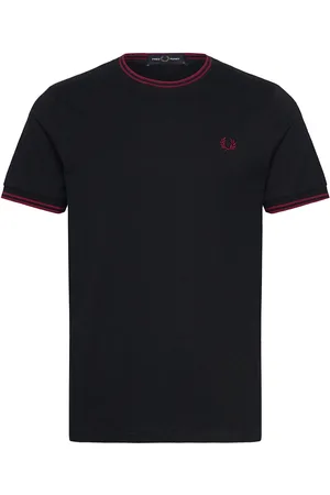 Fred Perry Twin Tipped T-Shirt Designers T-shirts Short-sleeved Black