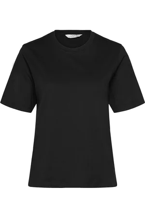 Lindex T Shirt Erica Basic Cotton Tops T-shirts & Tops Short-sleeved Black