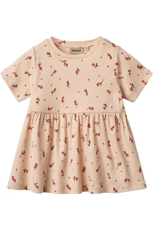 WHEAT Jersey Dress S/S Anna Dresses & Skirts Dresses Baby Dresses Short-sleeved Baby Dresses Pink