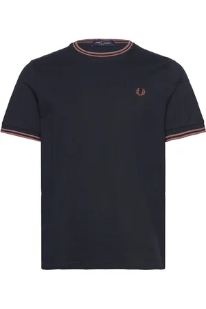 Fred Perry Twin Tipped T-Shirt Designers T-shirts Short-sleeved Navy