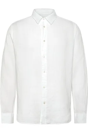 J Lindeberg Reg Ls Clean Linen Shirt Designers Shirts Linen Shirts White