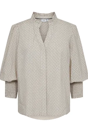 Numph Nusala Shirt Tops Blouses Short-sleeved Beige