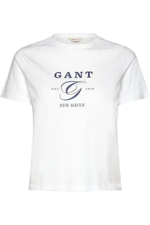 GANT Reg Graphic Ss T-Shirt Tops T-shirts & Tops Short-sleeved White