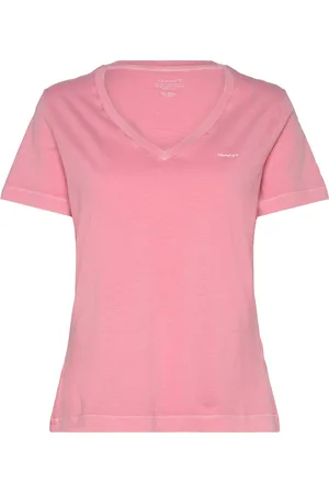 GANT Reg Sunfaded Ss V-Neck T-Shirt Tops T-shirts & Tops Short-sleeved Pink