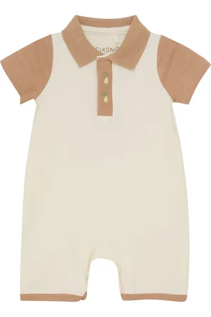 FIXONI Romper Ss Bodysuits Short-sleeved Beige