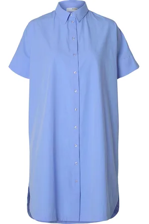 SELECTED Slfblair 2/4 Short Shirt Dress Noos Lyhyt Mekko Blue
