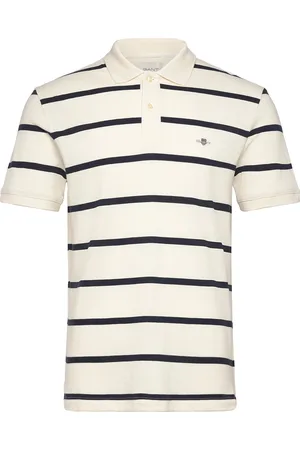 GANT Striped Polo Designers Polos Short-sleeved Cream