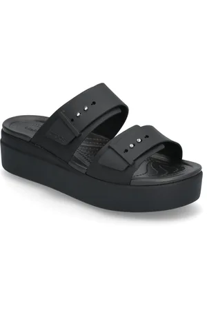 Crocs Brooklyn Buckle Lowwdg Shoes Sandals Flat Sandals Black