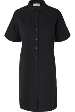 SELECTED Slfblair 2/4 Short Shirt Dress Noos Lyhyt Mekko Black